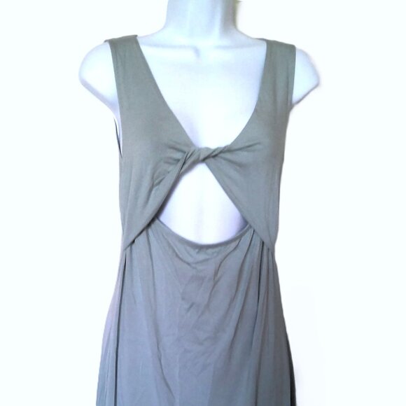 Volcom True to This Maxi Dress Sleeveless Bodycon Seafoam Stretch Cutout EUC  S - Picture 2 of 6
